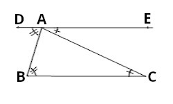 proof: sum of measures of the angles in any triangle is 180°