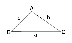 triangle △ABC and a, b, c sides